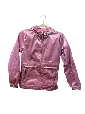 Cat & Jack Girls' Lightweight Pink Hooded Jacket - XL (14-16)